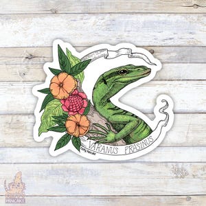 Vinylklistermärke med smaragdträd, present till reptilälskare och ägare, tillbehör till bärbara datorer och vattenflaskor