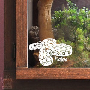 Reticulated Python Customizable Decal, Gift for Snake Owners and Lovers, Reptile Enclosure or Terrarium Decor Name Tag