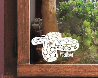 Retikulierter Python kundengerechter Aufkleber, Geschenk für Schlangen-Besitzer und Liebhaber, Reptilien-Gehege oder Terrarium-Dekor-Namensschild