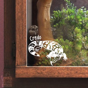 Sticker personnalisable Monstre de Gila, Sticker vinyle imperméable, joli cadeau reptile pour les amateurs de reptiles, porte-nom décoratif reptile