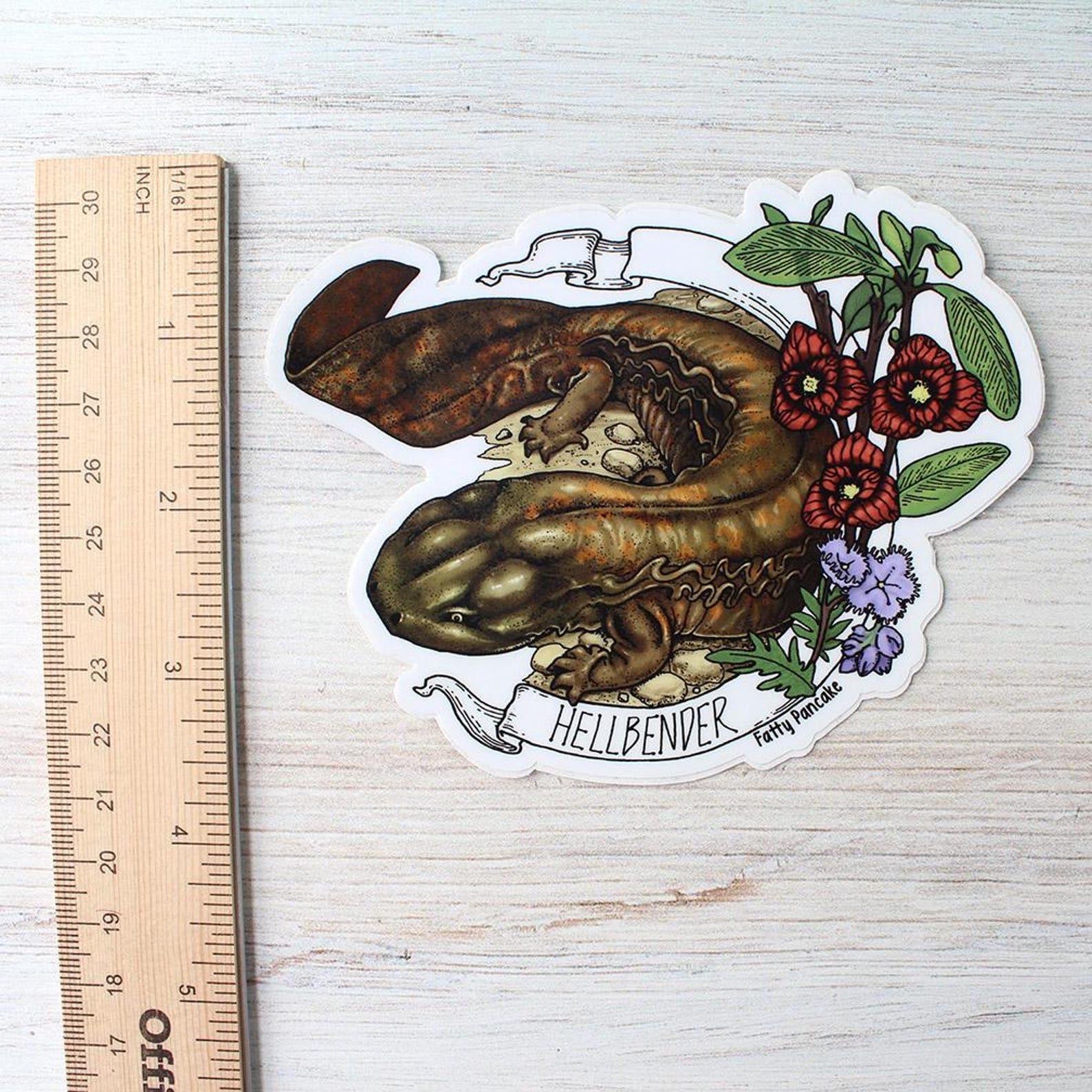 Hellbender Banner Sticker, Cute Amphibian Snot Otter Permanent Vinyl ...