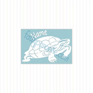 Red Eared Slider Customizable Decal, Cute Turtle Sticker Gift for Reptile Owners and Lovers, Enclosure Name Tag Decor image 7