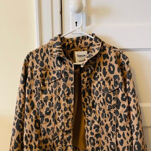 Leopard print Jean Jacket Kensie Jeans RARE Vintage Jacket medium Etsy