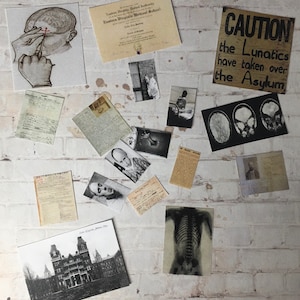 1 set Retiring  - 17 pc Asylum Desk & Wall Clutter - this is not life size.