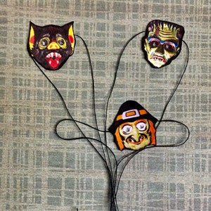 Best Seller - 3 pc Halloween Masks - Fits 1:12 Dolls  - this is not life size.