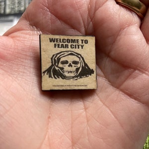 Retiring - - 1” Wood Fear City Sign  - this is not life size.