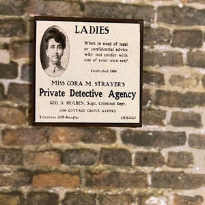 Wood Ladies Private Detective Agency Sign - this is not life size.