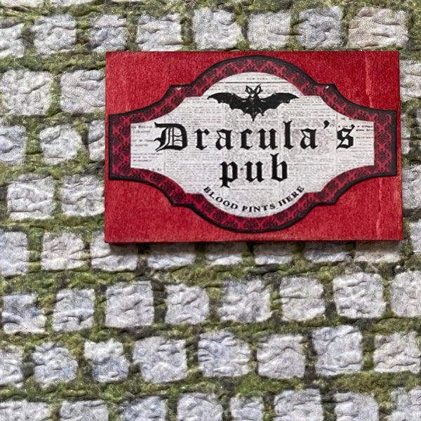 Retiring - Wood Dracula’s Pub Sign - this is not life size.