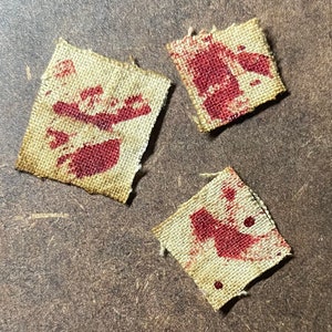 3 pc Blood Splattered Linens - these are not life size.