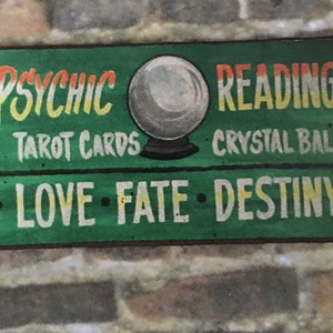 Wood Fortune Teller Sign  - this is NOT life size.