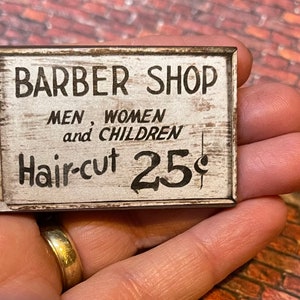 Wood Barber Shop Sign - this is not life size.