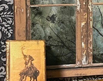 Ratty Old Book- The Headless Horseman / Sleepy Hollow Book - Approx 1” - book does not open - this is not life size.