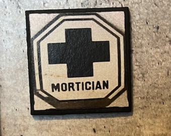 Retiring - Wood Mortician Sign - this is not life size.
