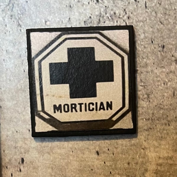 Wood Mortician Sign - this is not life size.