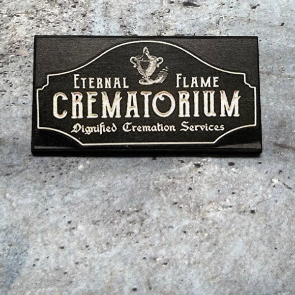 Wood Crematorium Sign  - this is not  life size.