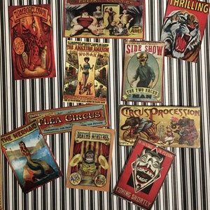 Best Seller - 10 pc Circus Posters & Signs - these are not life size.