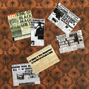 Retiring - 6 pc Black Magic Newspaper Clippings - This item is not life size.