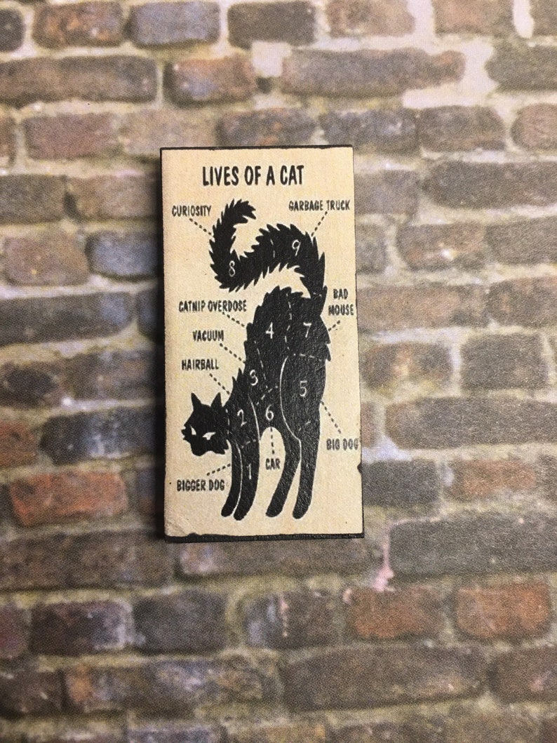 RETIRING \u2014 Wooden Lives of a Cat Plaque
