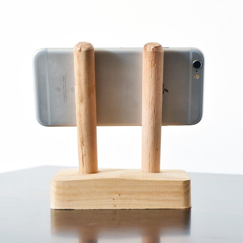 Handcrafted Wooden Phone Holder Desk Phone Stand Wood Etsy