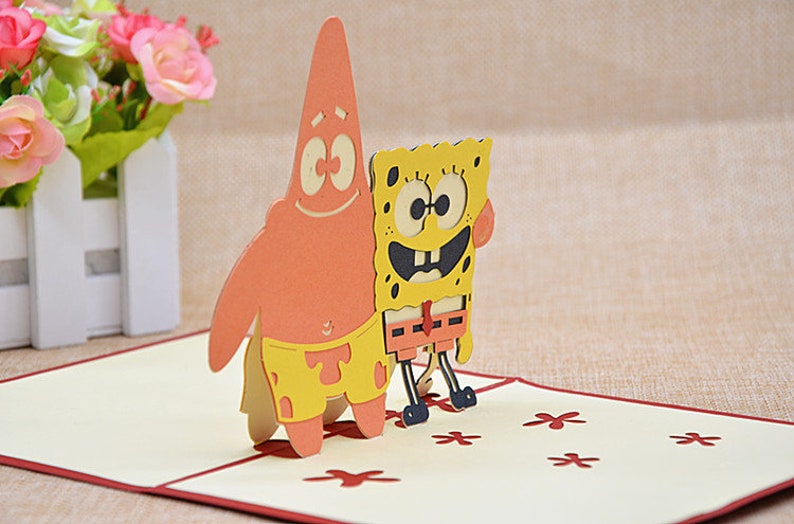 Kids/' Birthday Cards 3D Kids/' Birthday Card--SpongeBob Birthday Greeting Card Patrick Star Pop Up Card Pop Out Card