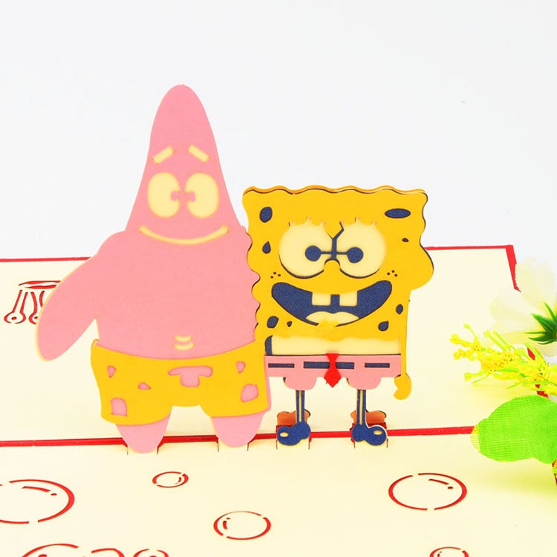 Kids/' Birthday Cards 3D Kids/' Birthday Card--SpongeBob Birthday Greeting Card Patrick Star Pop Up Card Pop Out Card
