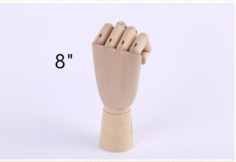 8 Wood Model Hand Flexible Movable Fingers Manikin Figure For Sketching Home Office Tabletop Decor Artist