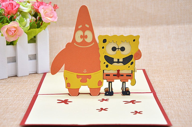 Kids/' Birthday Cards 3D Kids/' Birthday Card--SpongeBob Birthday Greeting Card Patrick Star Pop Up Card Pop Out Card