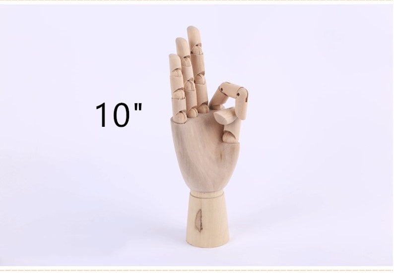 10 Wood Model Hand Flexible Movable Fingers Manikin Figure For Sketching Home Office Tabletop Decor Painter S
