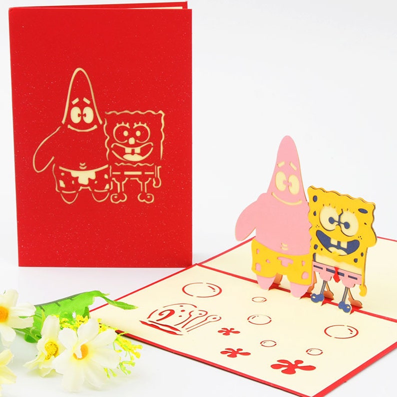 Kids/' Birthday Cards 3D Kids/' Birthday Card--SpongeBob Birthday Greeting Card Patrick Star Pop Up Card Pop Out Card