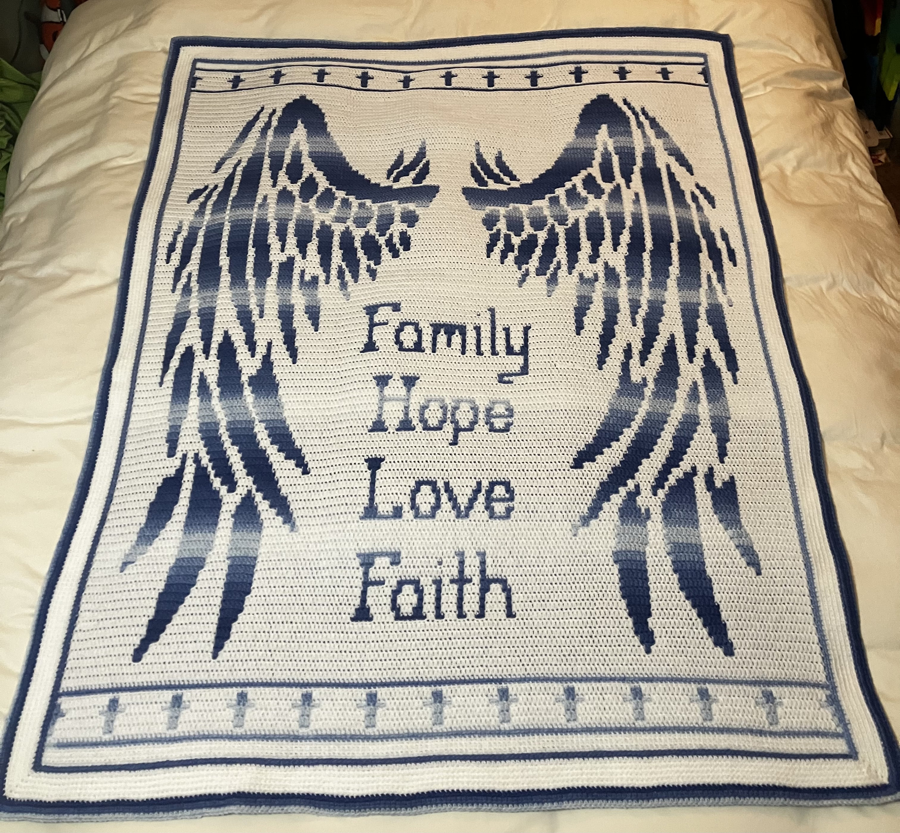 Angel Wings Mosaic Blanket Pattern