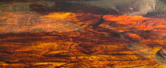 thumbnail image 2 of 8" X 6" Stained Glass Sheet - Brown And Amber Streaky Granite (wissmach 2 of 9