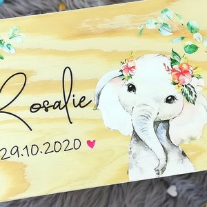Baby memory box, memory box, toy box, game box, wooden box with name, individual, personalizable, christening gift