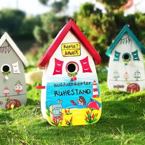 Gift pension, gift retirement, birdhouse for retirement, pensioner, retirement gift colleague