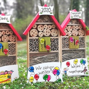 Kindergarten farewell gift kindergarten insect hotel teacher personalized with names of children weatherproof