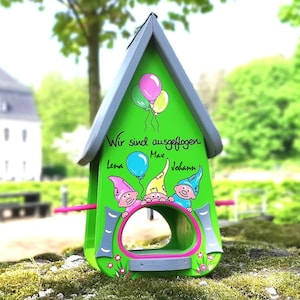 Kwekerij afscheidscadeau vogelhuisje; KITA afscheidsopvoeder; afscheid van de kleuterschool; individuele geschenken