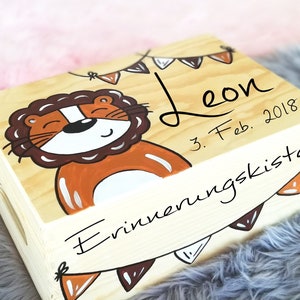 Baby memory box, memory box, toy box, game box, wooden box with name, individual, personalizable, christening gift