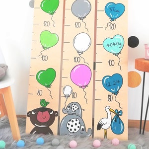 Barra de medição, barra de medição infantil, barra de medição, personalizada individualmente, presente de nascimento, presente de batismo para crianças