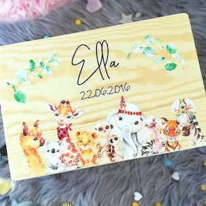 Baby memory box, memory box, toy box, game box, wooden box with name, individual, personalizable, christening gift