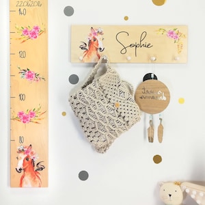 Children&#39;s measuring stick, children&#39;s measuring stick, children&#39;s wooden measuring stick, wardrobe, memory box, memory box, birth gift, horse, individual