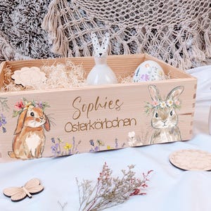 Osterkiste Holz, Osterkörbchen, Osternest personalisiert, Ostern Kinder, Ostergeschenk, Geschenke Ostern, Osterkorb mit Name zum Befüllen