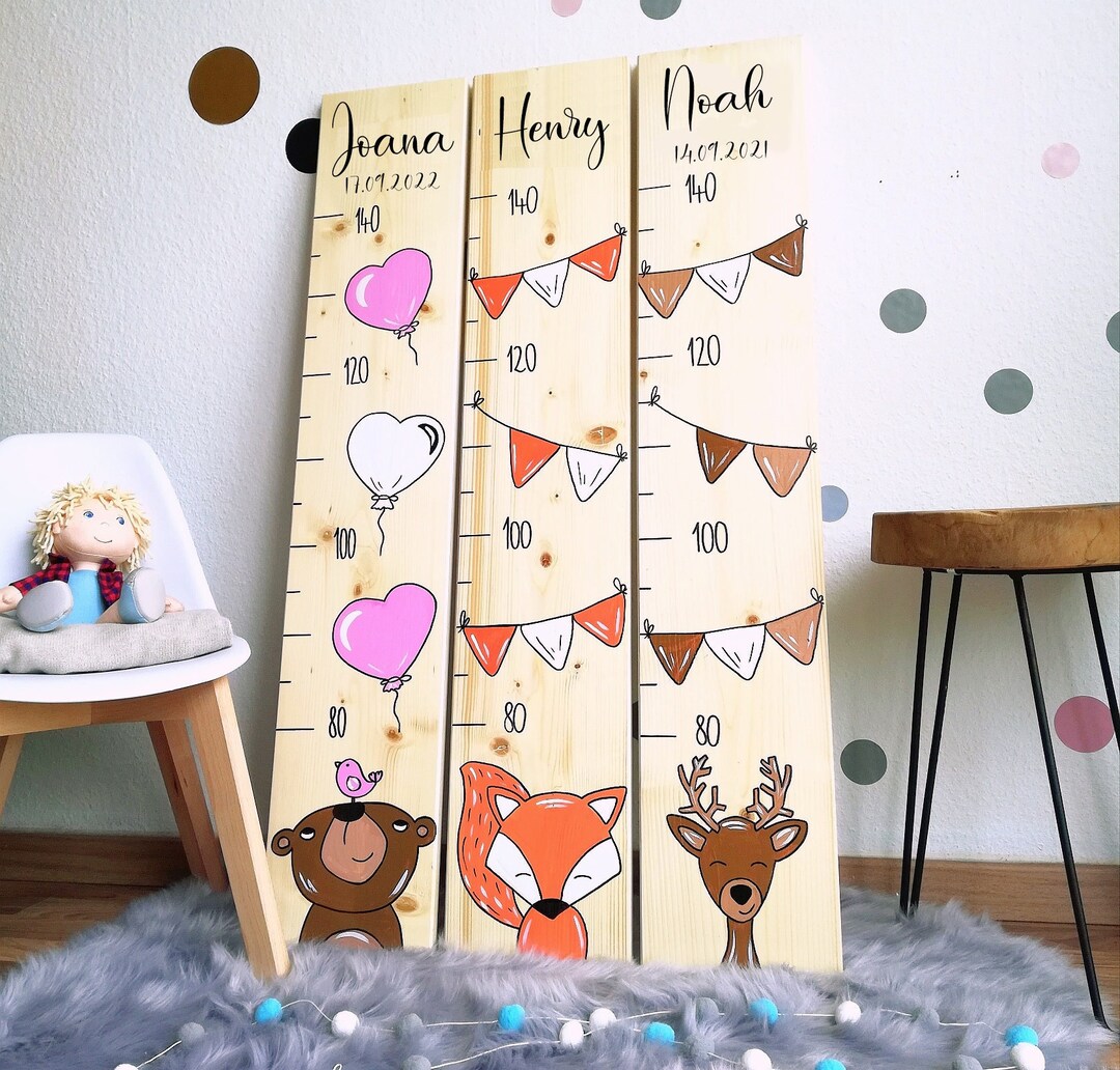 Toise De Croissance Enfant Enroulable 200 Cm - Décoration Murale, Mesure En Cm/pouces