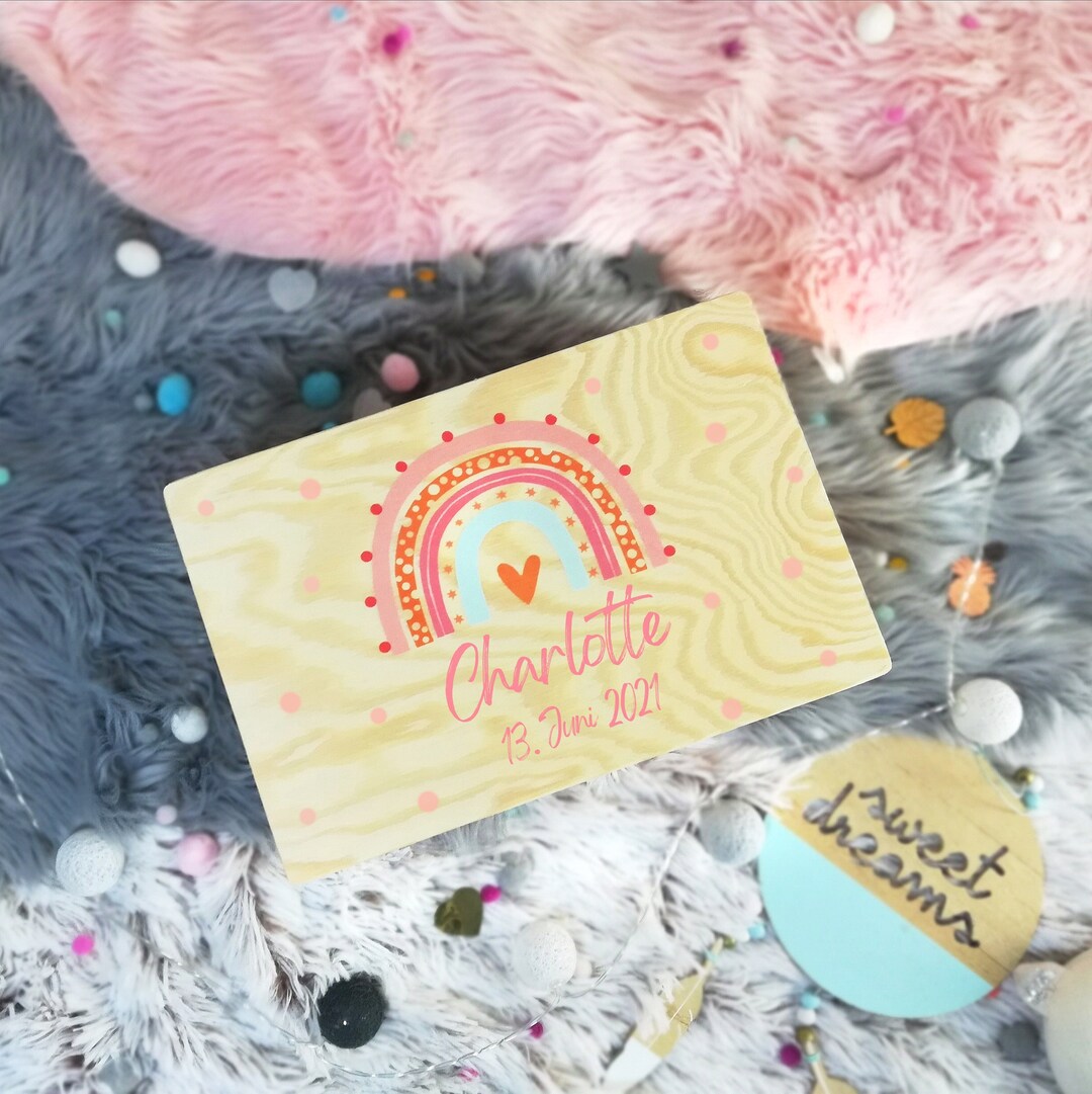 Memory Box Rainbow Baby, Memory Box, Toy Box, Game Box, Wooden Box With