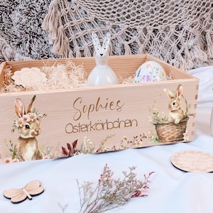 Osterkiste Holz, Osterkörbchen, Osternest personalisiert, Ostern Kinder, Ostergeschenk, Geschenke Ostern, Osterkorb mit Name zum Befüllen