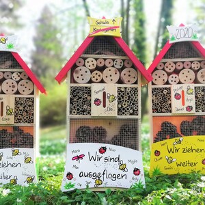 Kindergarten farewell gift kindergarten insect hotel XXL teacher personalized with names of children weatherproof