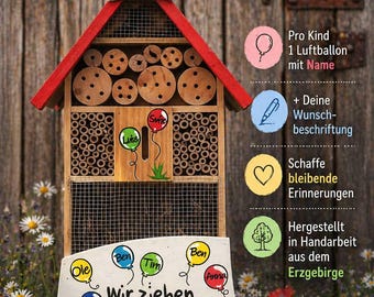 Insektenhotel XXL Kindergarten Abschiedsgeschenk Geschenk Erzieherin Insektenhotel Insekten Kinder Kindergarten Natur XL