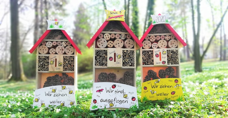 Insektenhotel XXL Kindergarten Abschiedsgeschenk Geschenk Erzieherin Insektenhotel Insekten Kinder Kindergarten Natur XL Bild 3