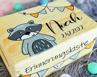 Erinnerungskiste Baby, Erinnerungsbox, Spielzeugkiste, Spielebox, Holzkiste mit Namen, individuell, personalisierbar, Taufgeschenk