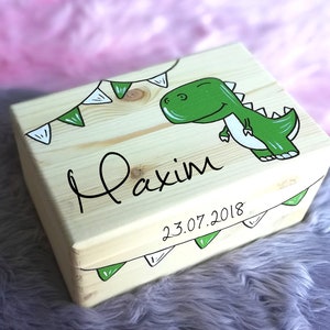 Baby memory box, memory box, toy box, game box, wooden box with name, individual, personalizable, christening gift image 5
