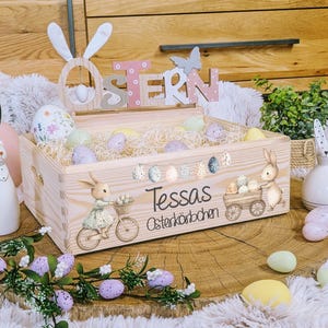 Osterkiste Holz, Osterkörbchen, Osternest personalisiert, Ostern Kinder, Ostergeschenk, Geschenke Ostern, Osterkorb mit Name zum Befüllen