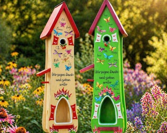Kindergarten Abschiedsgeschenk Geschenk Erzieherin Vogelhaus Vogelvilla Kinder Kindergarten mit Schmetterlinge und Libellen